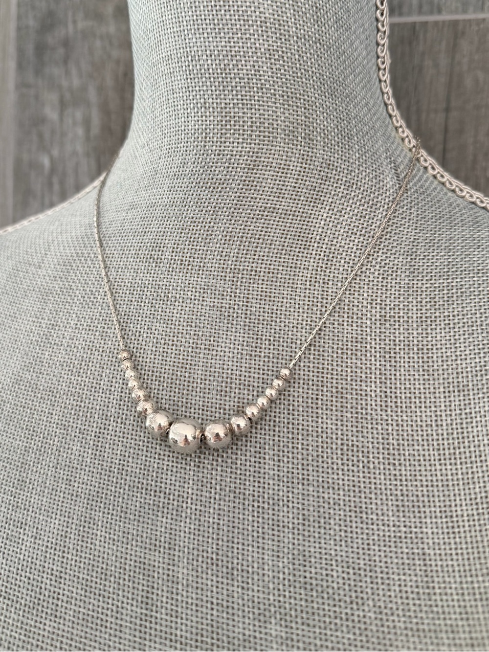 Vintage Vivah Sterling Silver Ball Bead Necklace